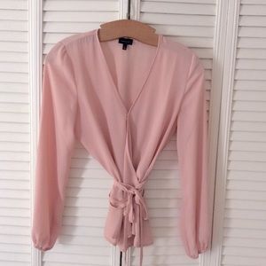 Who What Wear | Wrap Front Pink Blouse
